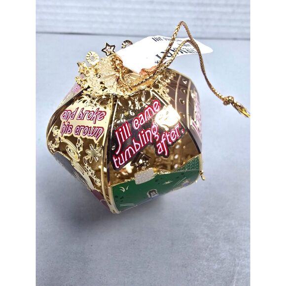 ChemArt 40864 Ornament Jack & Jill Collectible Metal 24k Gold Finish Etched - Picture 4 of 8